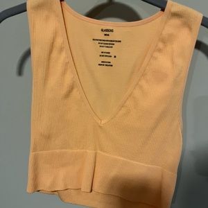Glassons Ribbed V neck crop top